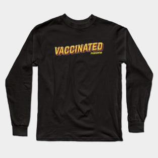 vaccinated with moderna pop art text Long Sleeve T-Shirt